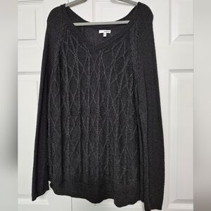 Sonoma good for life dark charcoal gray cable knit sweater size xxl